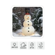 Praznični okras - snežak led 1,8 m 200l topla bela notranja/zunanja *8387