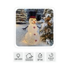 Praznična okrasitev - snežak led 1,5 m 120l topla bela notr/zun *8394