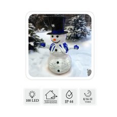 Praznični okras - snežak led 1,2 m 100l toplo bela notranja/zunanja *8400