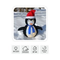 Praznični okras - pingvin led 75 cm 50l toplo bela notranja/zunanja *8417