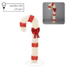 Božični okras - sladkorna palica led 1,2 m 100l topla bela notr/zun *8424