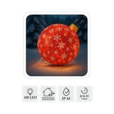 Praznični okras - kroglica led 60 cm 100l topla bela notranja/zunanja *8431