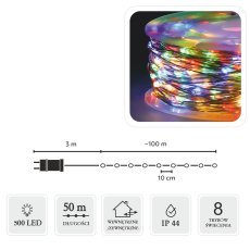 Led lučke žičke na kolutu 500l večbarvne, dł. 3 + 50 m *8547