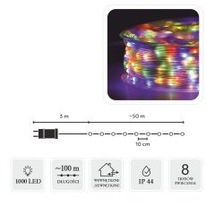 Lampice led micro na kolutu 1000l večbarvne, dol. 3 + 100 m *8578