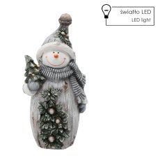 Figurka bożonar. - snežak z božičnim drevesom 21,4 x 13,2 x 44 cm led *1360