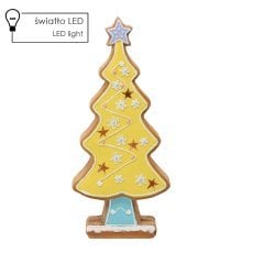 Figurka božična - rumena medenjakova jelka 23,8 x 9,8 x 53,6 cm led *1384