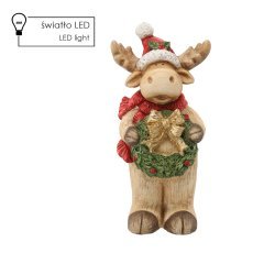 Figurka bożonar. - jelen z vencem 26 x 22 x 55 cm led *0899