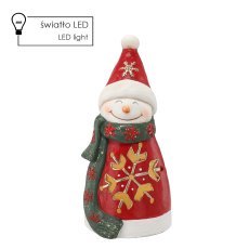 Figurka božična - snežak s snežinko 18,7 x 18 x 39,7 cm led *1476