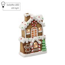 Figurka božična - hišica iz medenjakov 22 x 11,5 x 33,5 cm led *0936