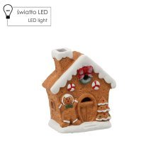 Figurka bożonar. - hišica iz medenjakov 12,5 x 6,5 x 14,5 cm led pak=6kos *1490