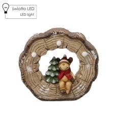 Figurka bożonar. - severni jelen v deblu drevesa 29 x 12 x 26 cm led *1025