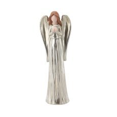 Figurica božična - srebrni angelček 9,5 x 7 x 28 cm pakiranje=2kos *1513