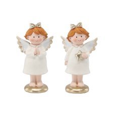 Figurica božična - beli angelček 8 x 5,5 x 14 cm mešanica vzorcev pak=8kos *1520