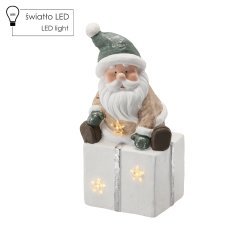 Figurica božonar. - božiček, ki sedi na darilu 22,5 x 18 x 43,5 cm led *1179