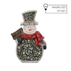 Figurka božonar. - snežak z listki 25,5 x 9,5 x 37,5 cm led *1193