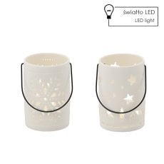 Figurka božična - lanternica 8,5 x 8,5 x 13,2 cm mix vzorcev led pak=6kos *1544