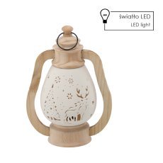 Figurka božična - keramična laterna 17,3 x 11,2 x 23,5 cm led pak=2kos *1322