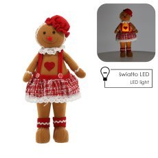 Medenopečeni božična stoječa deklica 22 x 18 x 46 cm led *1667