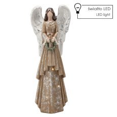 Figurka božonar. - angelček z vencem 23 x 13 x 63 cm led *1353