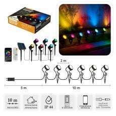 Reflektorji vrtni smart led 6l multicolor, dol. 3 + 10 m notranja/zunanja *9315