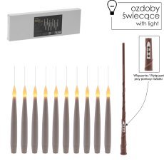 Kpl. 10 visečih svečk led z paličico 1,5 x 15,5 cm *9452