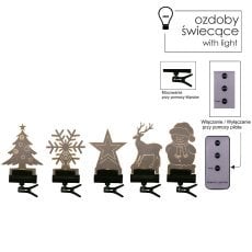 Kompl. 5 lučk mešanica vzorcev - različni nosilci z daljincem 10,5 cm *9469