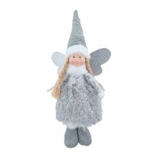 Praznični angelček 45 cm siv *9650