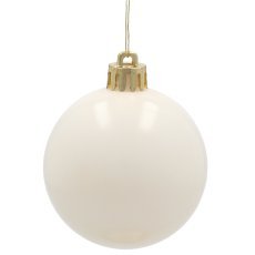 Kompl. 12 krogel 6 cm šampanjsko/siva/bela *9964