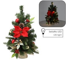 Božično drevo 15 led 50 cm rdeče-zlato *0721