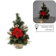 Božično drevo 10 led 40 cm rdeče-zlato *0738