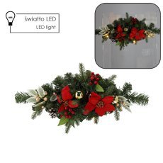 Božični okras 10 led 50 cm rdeče-zlat *0776