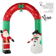 Napihljiv lok z božičkom in snežakom led 240 cm *0448