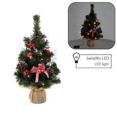 Božično drevo 20 led 50 cm rdeče-belo *0783