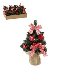 Božično drevo 20 cm rdeče-belo disp=12kos *0806