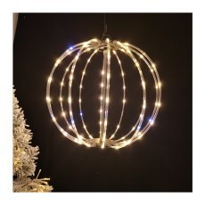 Praznična okrasitev - krogla led 40 cm 144l toplo bela + flash notr/zun *1827