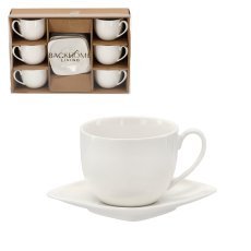 Kompl. 6 skodelic s krožnikom 250 ml *4207