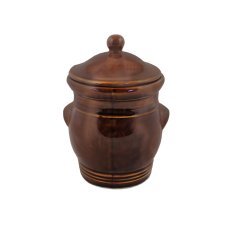 Lonček okrogel 1,5 l + pokrov rjav *7083*