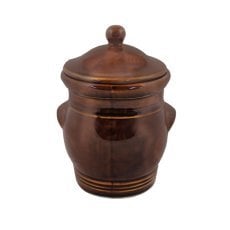 Lonček okrogel 3 l + pokrov rjav *7045*