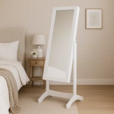 OMARICA ZA NAKIT Z OGLEDALOM BELA 34 x 35,5 x 120 cm *8119