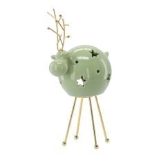 FIGURICA BOŽIČNA - STOJEČI JELEN NA SVEČKI TEALIGHT 27,3 CM pak=1kos *1283