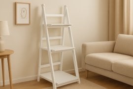 BELEŽNA POLICA BELA S 3 POLICAMI 42 x 39 x 109 cm *8416