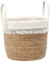 Pletena košara iz morske trave z resicami - LIS9227