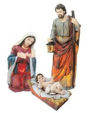 Kpl. 3 osvetljene figure - sv. družina 120 cm smolnata masa *0473