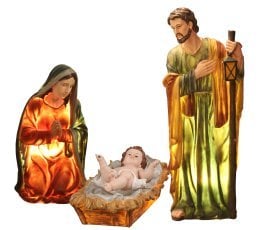 Kompl. 3 osvetljene figure - sv. družina 100 cm smolna masa *3923