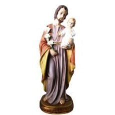 Figura sv. jožef varuh z otrokom 99 cm steklene oči *4510