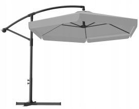 Vrtni senčnik Banana z LED prevleko 3 m - siv - GAO1497