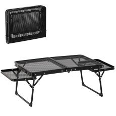 ZLOŽLJIVA TURISTIČNA MIZICA ČRNA S STRANSKIMI POLICAMI *3231