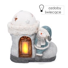 Božična figura – Hiška v škornju s snežakom 29 × 17 × 29 cm LED *7202