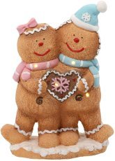 Božična figurica Fant in deklica iz medenjakov z LED - GOT5050