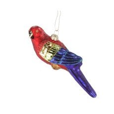 Steklena božična kroglica – pisana papiga 6,8 × 16,2 cm, pakiranje = 6 kosov *1600